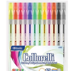 12 GLITTER COLOR GEL PEN